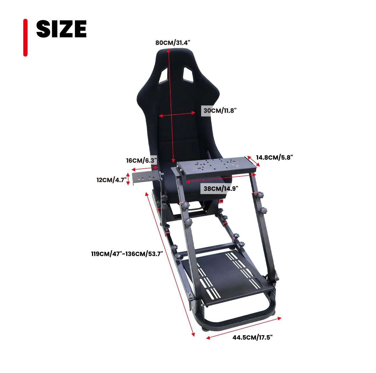 Simulador De Carreras Sport Cockpit - Estructura + Butaca Fija Racing