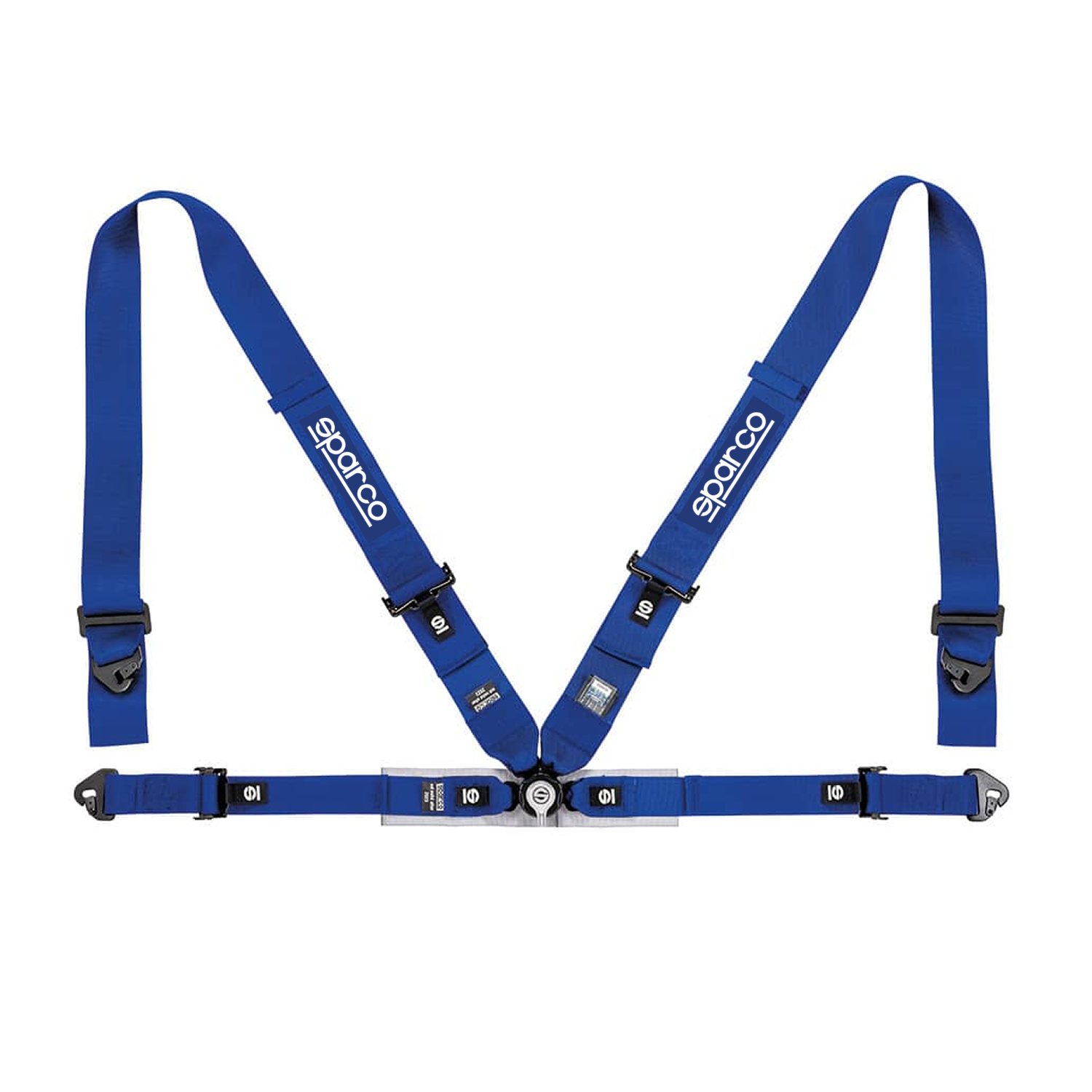 CINTURÓN DE SEGURIDAD 4 PUNTAS SPARCO DEPORTIVO - NEGRO / ROJO / AZUL
