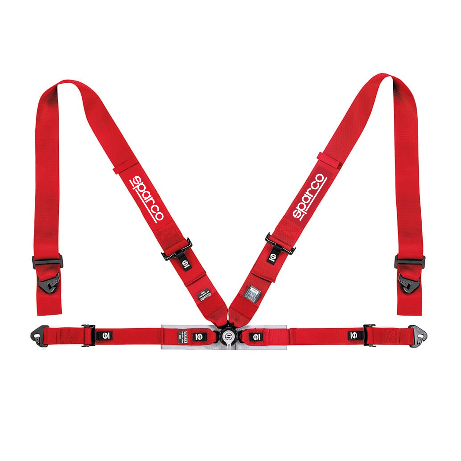 CINTURÓN DE SEGURIDAD 4 PUNTAS SPARCO DEPORTIVO - NEGRO / ROJO / AZUL