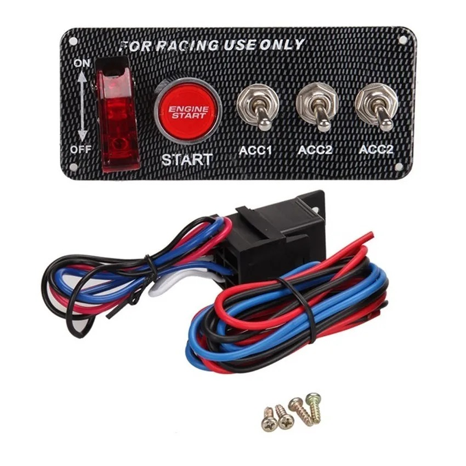 PANEL DE ENCENDIDO RACING COMPETICIÓN SIMIL FIBRA DE CARBONO