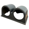 SOPORTE DE MEDIDOR DE TEMPERATURA/PRESIÓN 60MM DOBLE - SIMIL FIBRA DE CARBONO