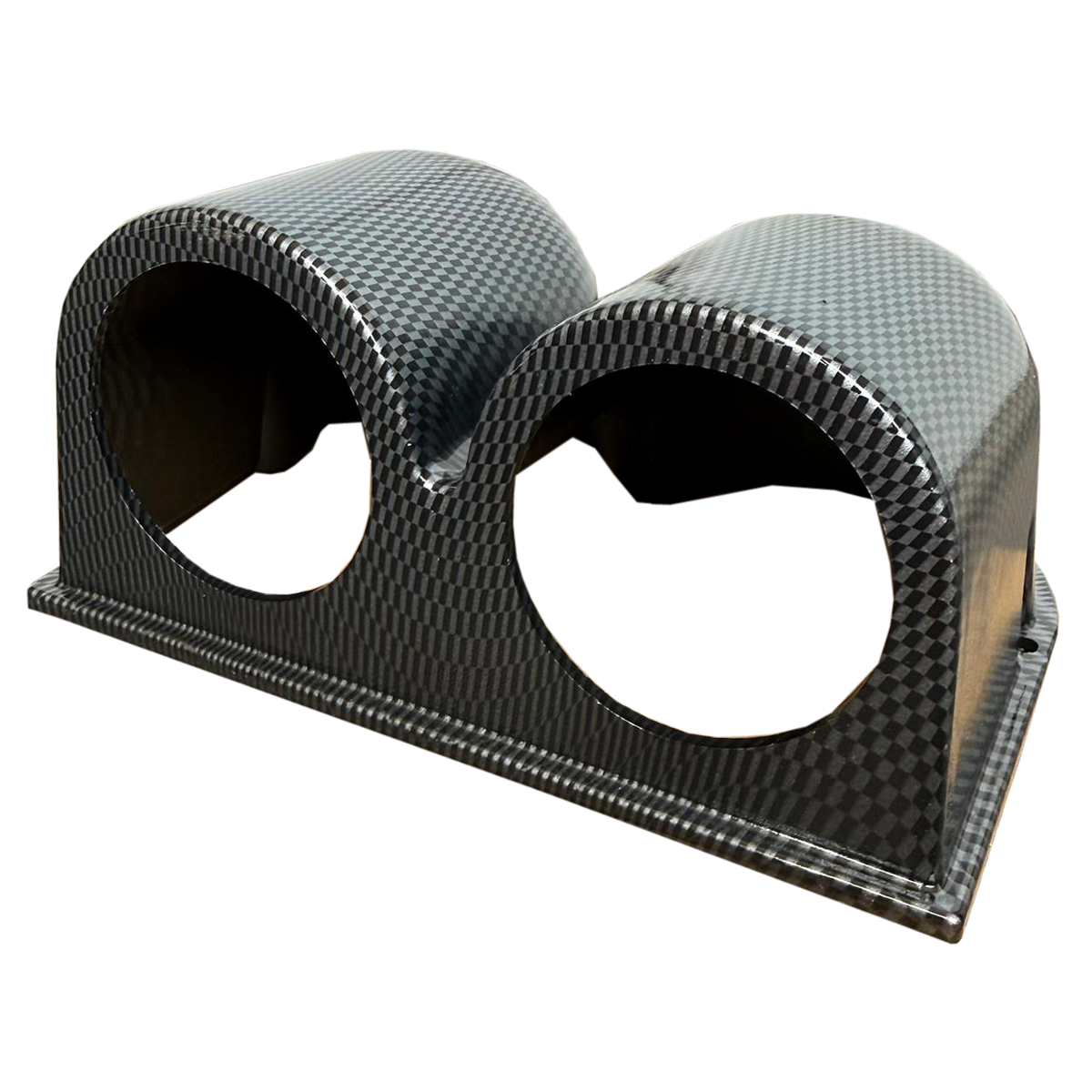 SOPORTE DE MEDIDOR DE TEMPERATURA/PRESIÓN 60MM DOBLE - SIMIL FIBRA DE CARBONO