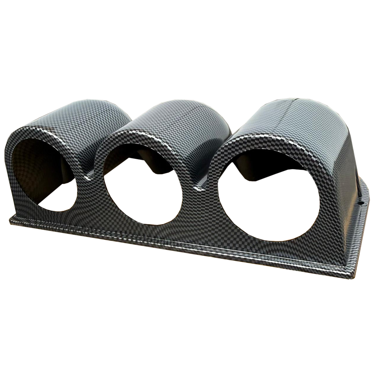 SOPORTE DE MEDIDOR DE TEMPERATURA/PRESIÓN 60MM TRIPLE - SIMIL FIBRA DE CARBONO