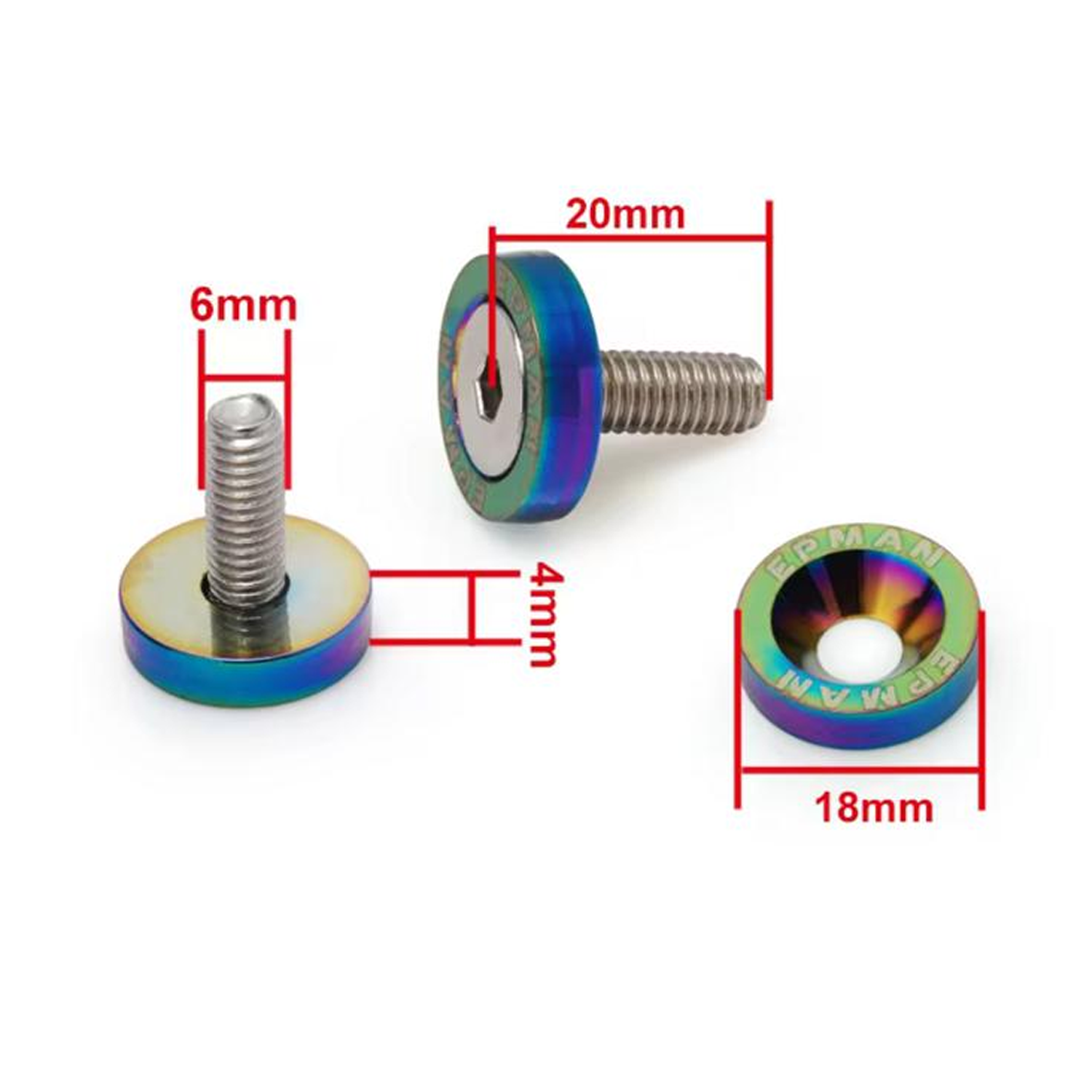 KIT TORNILLOS Y ARANDELAS RACING M6 X 8 UNIDADES NEOCROMADO