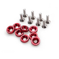 KIT TORNILLOS Y ARANDELAS RACING M6 X 8 UNIDADES ROJO