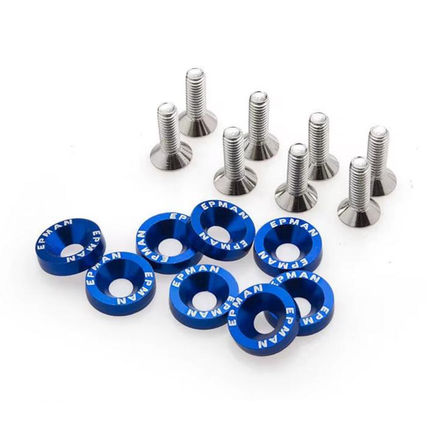 KIT TORNILLOS Y ARANDELAS RACING M6 X 8 UNIDADES AZUL