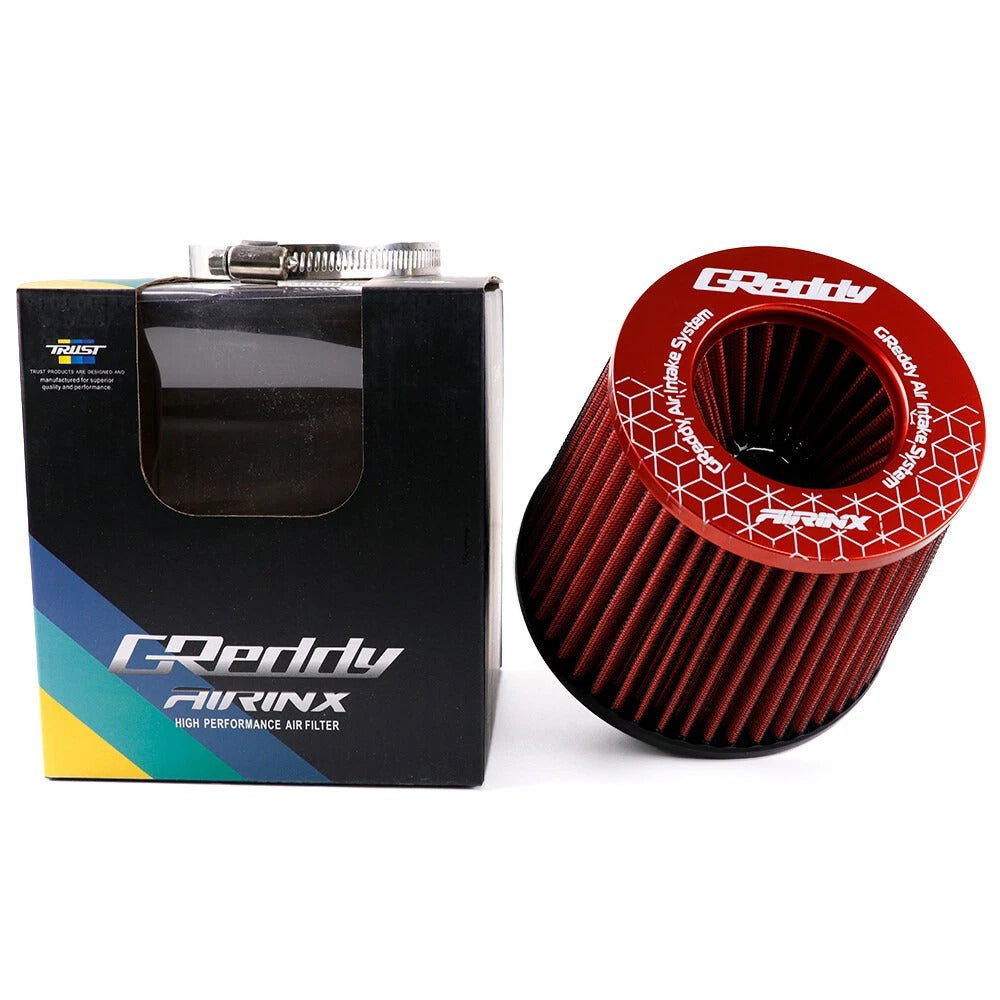FILTRO DE AIRE BICÓNICO ALTA PERFORMANCE 76MM GREDDY - NEGRO / AZUL / ROJO