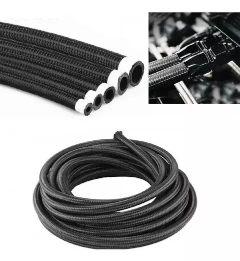 MANGUERA DE COMBUSTIBLE IGNIFUGO MALLA NEGRA X METRO - AN4 HASTA AN12