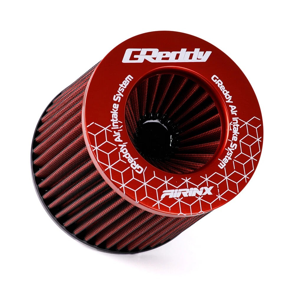 FILTRO DE AIRE BICÓNICO ALTA PERFORMANCE 76MM GREDDY - NEGRO / AZUL / ROJO