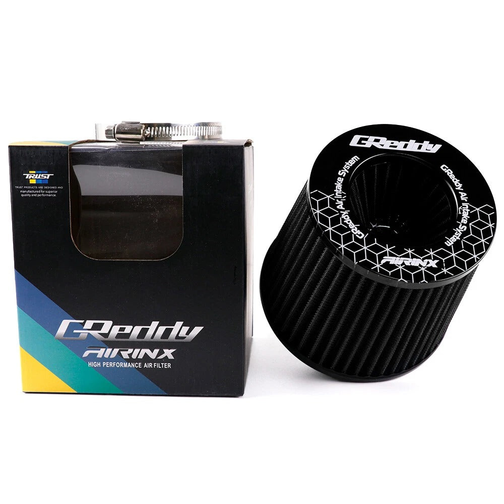 FILTRO DE AIRE BICÓNICO ALTA PERFORMANCE 76MM GREDDY - NEGRO / AZUL / ROJO