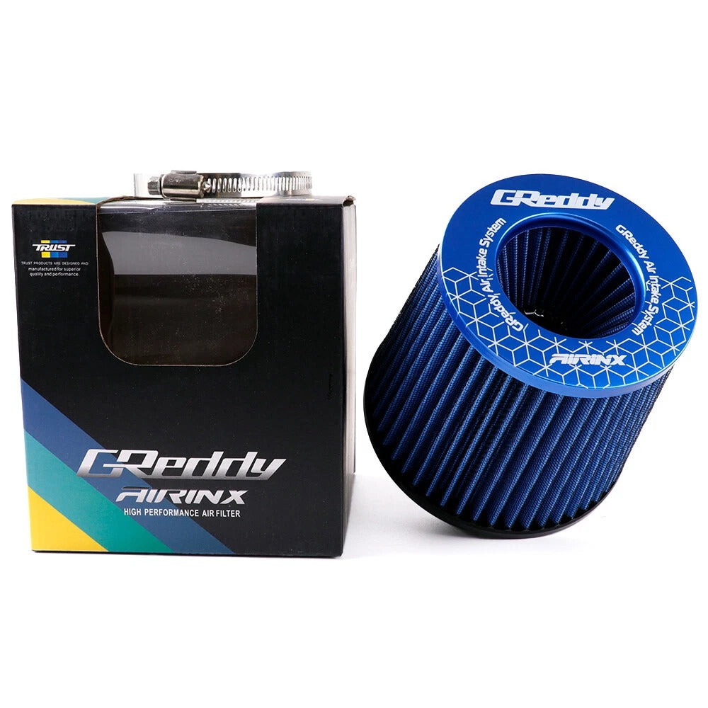 FILTRO DE AIRE BICÓNICO ALTA PERFORMANCE 76MM GREDDY - NEGRO / AZUL / ROJO